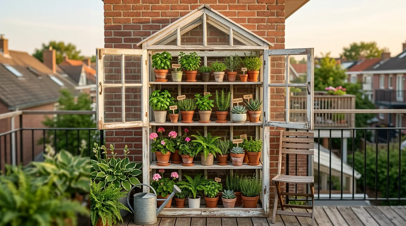 Vertical Recycled Window Greenhouse